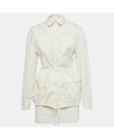 Pre-Owned Jacquemus Women's Ivory Crepe Layered Le Coup De Soleil Mini Dress