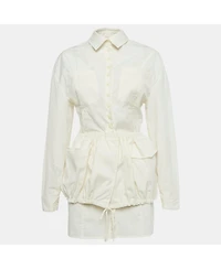 Pre-Owned Jacquemus Women's Ivory Crepe Layered Le Coup De Soleil Mini Dress