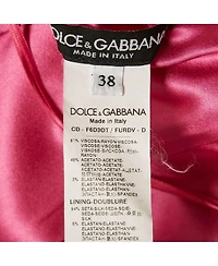 Pre-Owned Dolce & Gabbana Women's Pink Crepe Crossover Neck Mini Dress