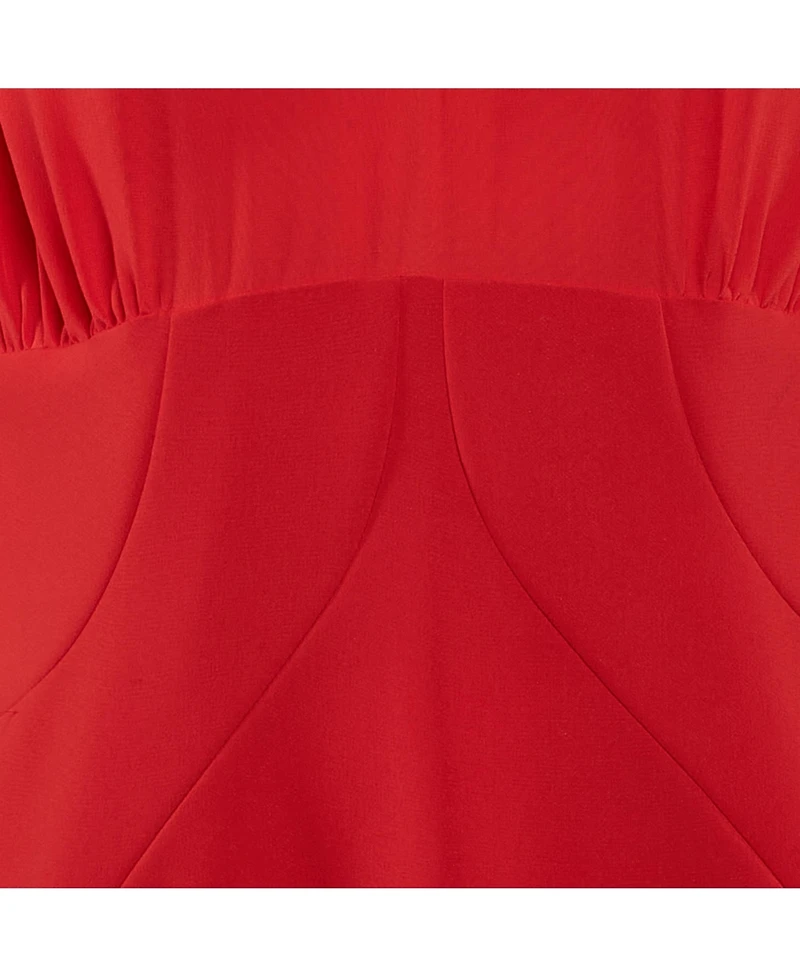 Pre-Owned Versace Women's Red Silk Blend V-Neck Short Dress