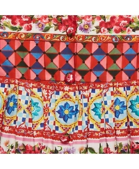 Pre-Owned Dolce & Gabbana Women's Multicolor Carretto Con Rose Print Cotton Flouce Dress