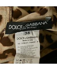 Pre-Owned Dolce & Gabbana Women's Brown Animal Print Lace Detail Top & Skirt Set