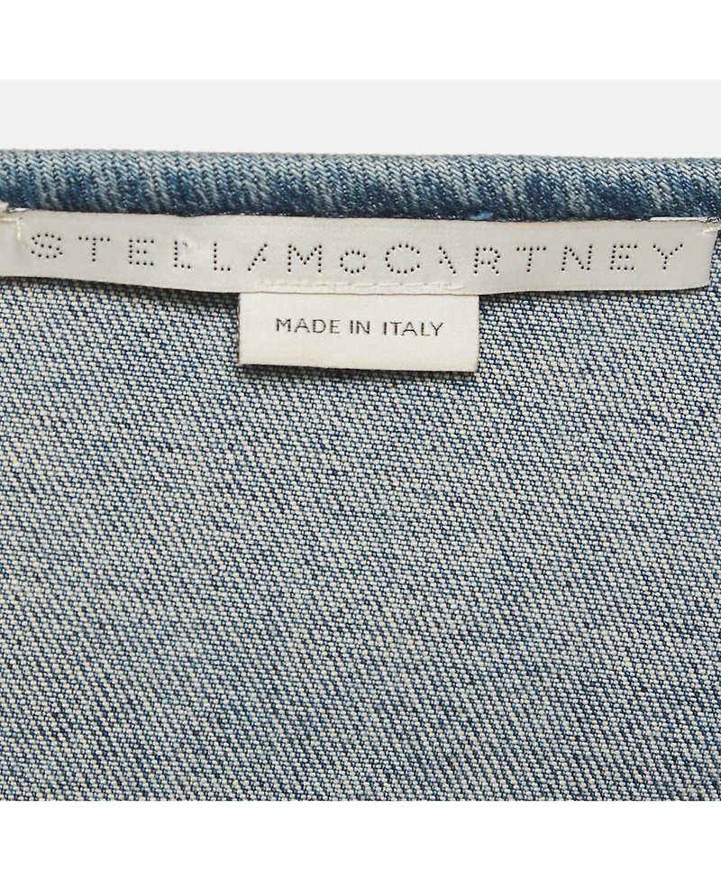 Pre-Owned Stella Mccartney Women's Blue Denim Scoop Neck Mini Dress