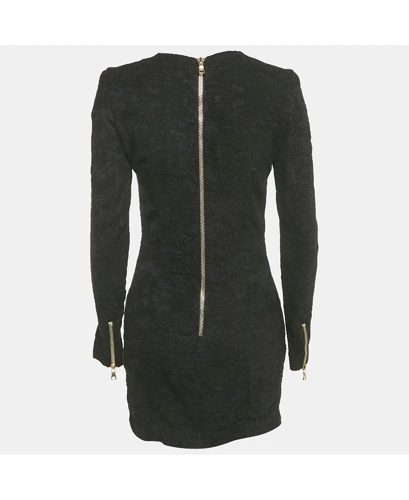 Pre-Owned Balmain Women's Black Jacquard Mini Dress
