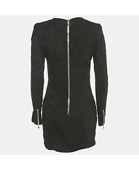 Pre-Owned Balmain Women's Black Jacquard Mini Dress