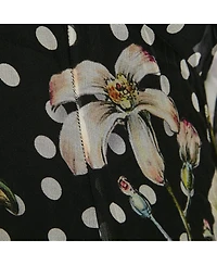 Pre-Owned Dolce & Gabbana Women's Black Printed Silk Ruffled Asymmetric Long Dress