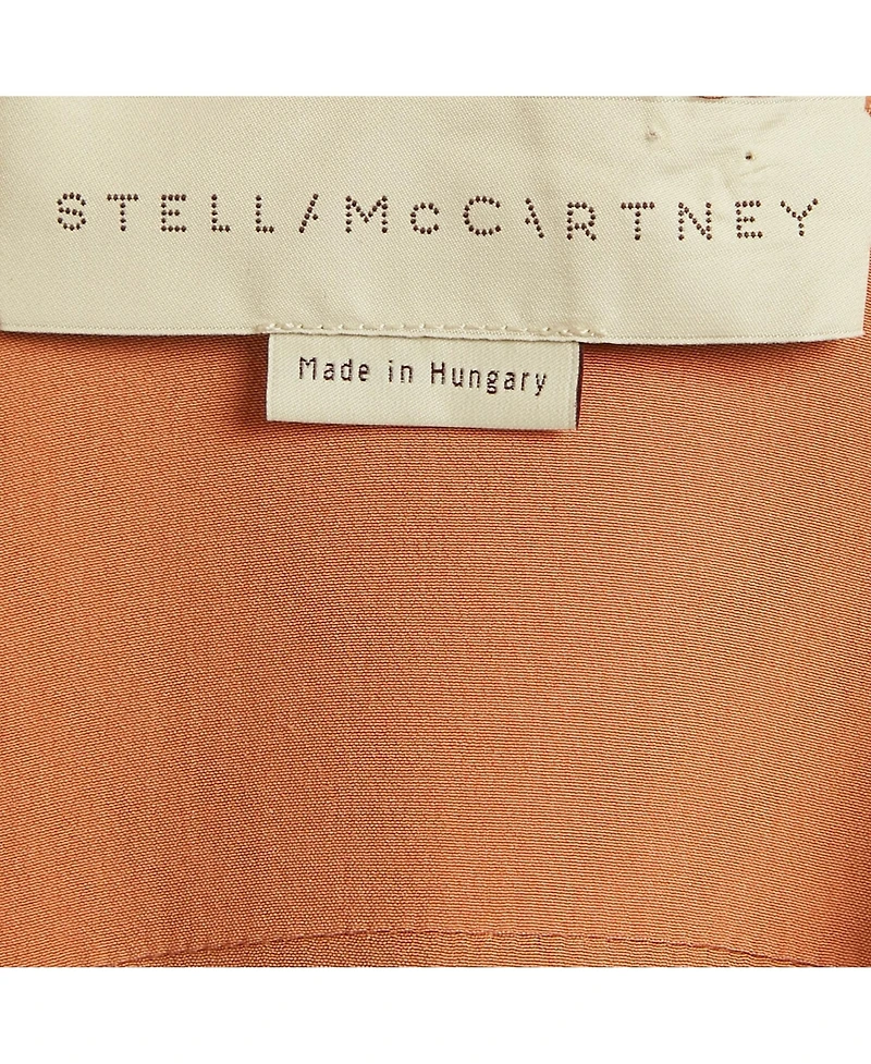 Pre-Owned Stella Mccartney Women's Peach/light Orange Silk Asymmetric Midi Dress