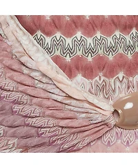 Pre-Owned Missoni Women's Multicolor Patterned Knit Belt Detail Midi Dress