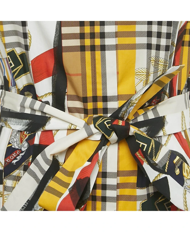 Pre-Owned Burberry Women's Multicolor Archive Scarf Print Check Cotton Shirt Dress