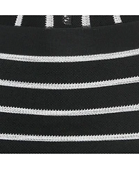 Pre-Owned Balmain Women's Black Striped Knit And Mesh Mini Bodycon Dress