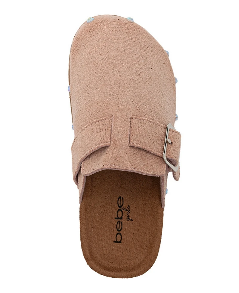 Bebe Girls' 1-13 Buckled Details Slip-On Shimmer Clogs