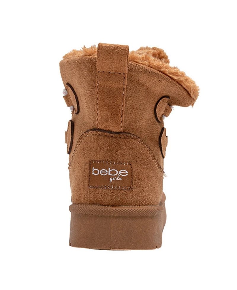 Bebe Girls' 1-13 Lace-Up Logo Charm Winter Boots