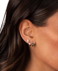 by Adina Eden A Touch Of Color Baguette Gold Plated Earring Combo Set