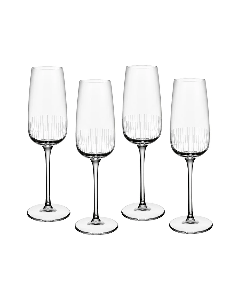 Villeroy & Boch Afina Flute Champagne Glasses, Set of 4