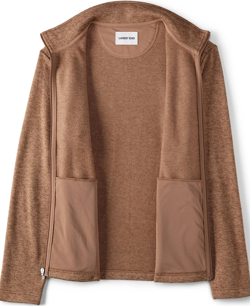 Lands' End School Uniform Men's Sweater Fleece Zip Front Jacket