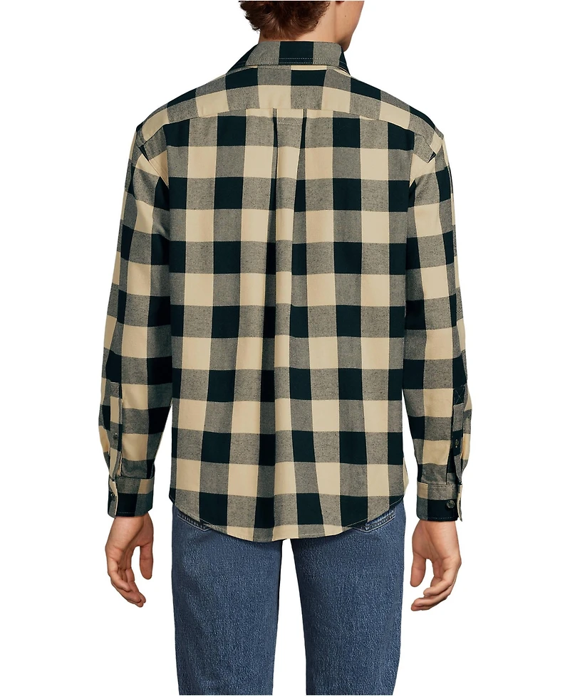 Lands' End Men's Long Sleeve RainDefense Flannel Shirt