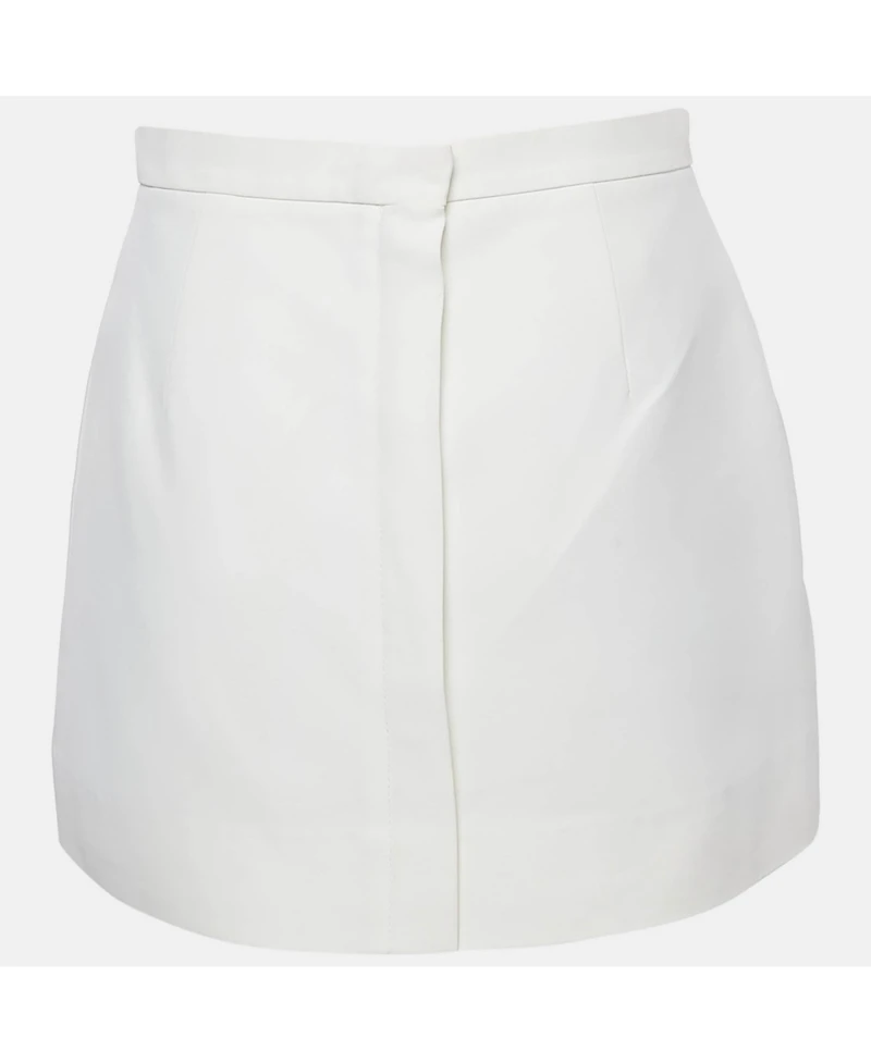 Pre-Owned Balenciaga Women's White Crepe Lace-Up Mini Skirt