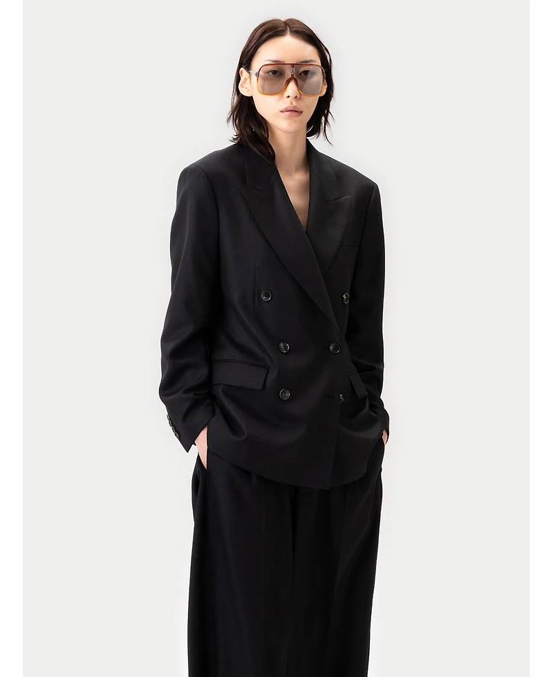 Gobi Cashmere Women's Double-Breasted Suit Blazer