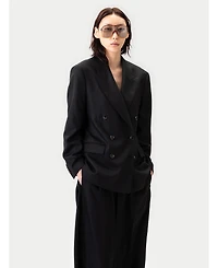Gobi Cashmere Women's Double-Breasted Suit Blazer