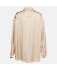Pre-Owned Balenciaga Women's Logo Jacquard Satin Shirt