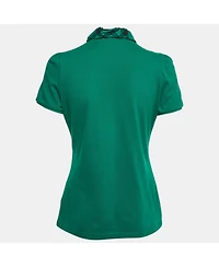 Pre-Owned Burberry Women's Checks Collar Cotton Pique T-Shirt