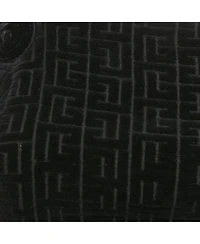 Pre-Owned Balmain Women's Black Patterned Velvet Crop Top