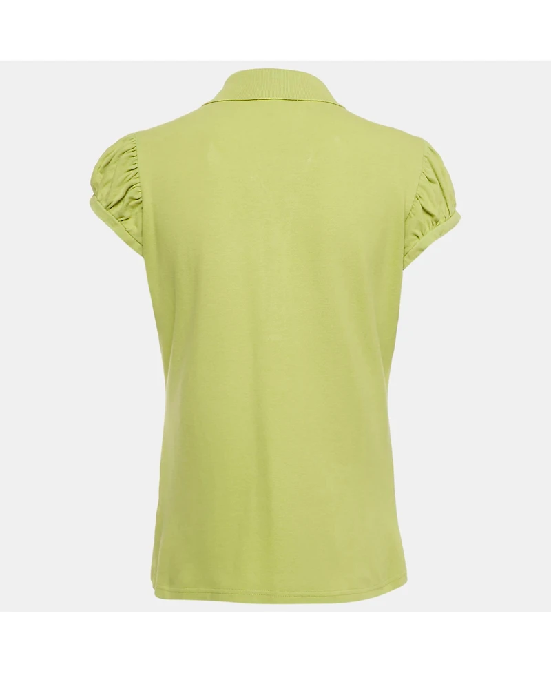 Pre-Owned Burberry Women's Green Pique Polo T-Shirt
