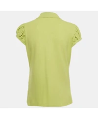 Pre-Owned Burberry Women's Green Pique Polo T-Shirt