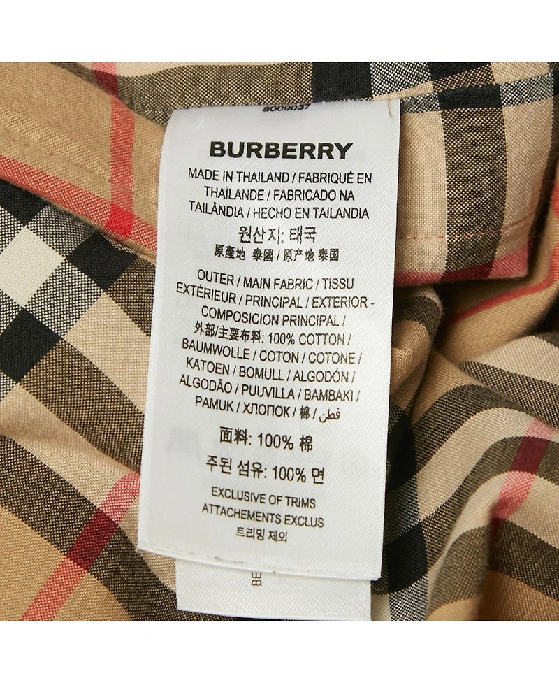 Pre-Owned Burberry Women's Vintage Check Print Cotton Full Sleeve Shirt
