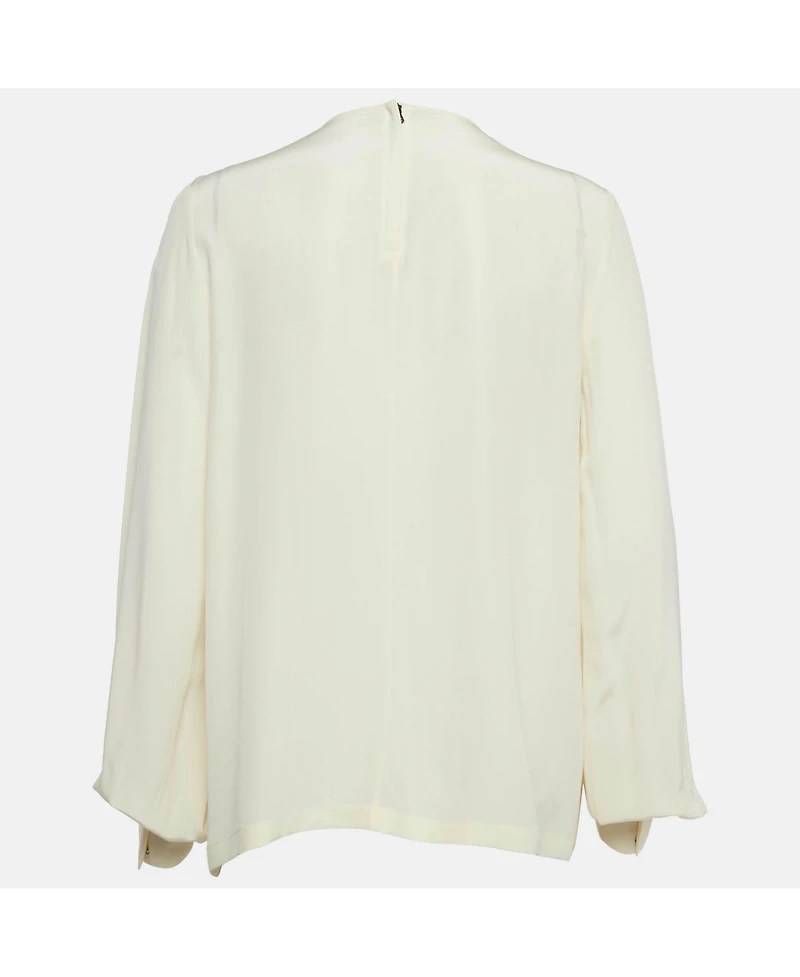 Pre-Owned Dolce & Gabbana Women's Cream Amore Silk Blouse