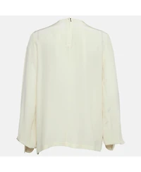Pre-Owned Dolce & Gabbana Women's Cream Amore Silk Blouse