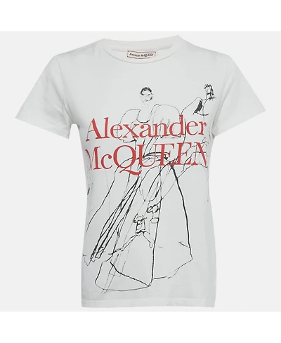Pre-Owned Alexander Mcqueen Women's Printed Jersey T-Shirt