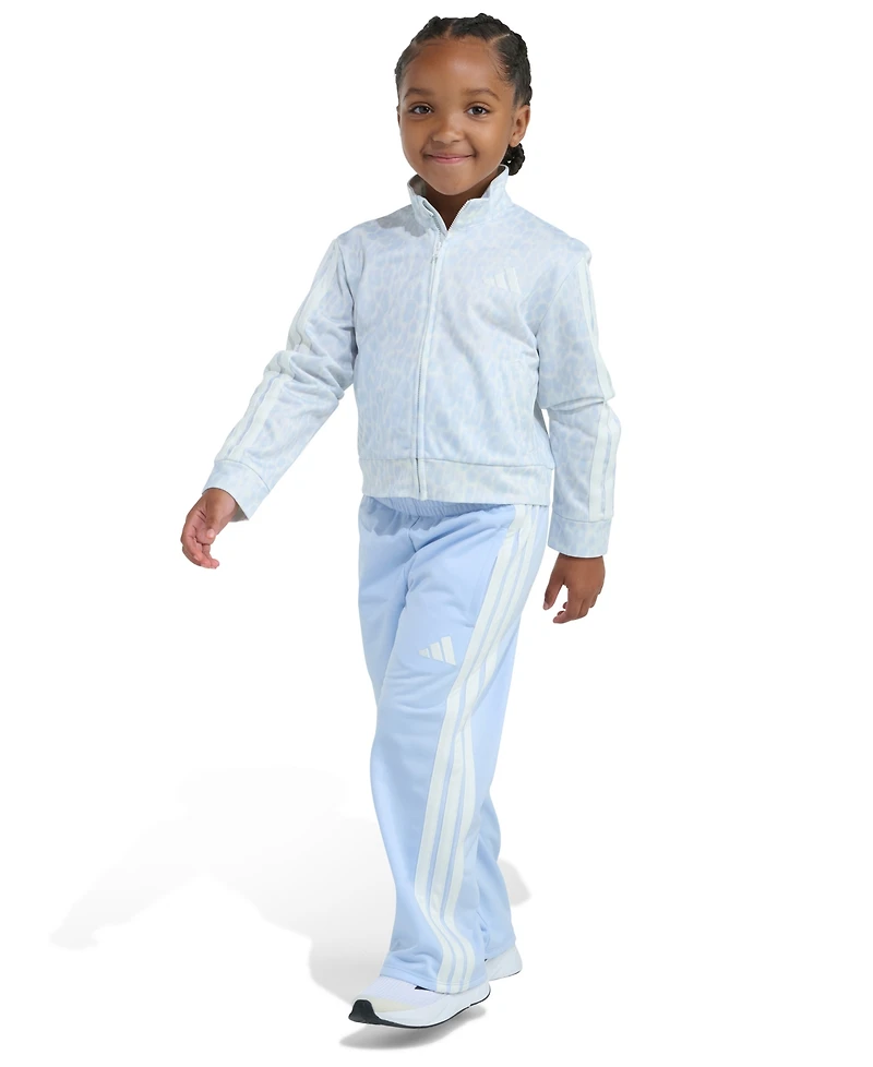 adidas Girls' 2T-6X Stripe Printed Jacket and Pants, 2-Piece Set