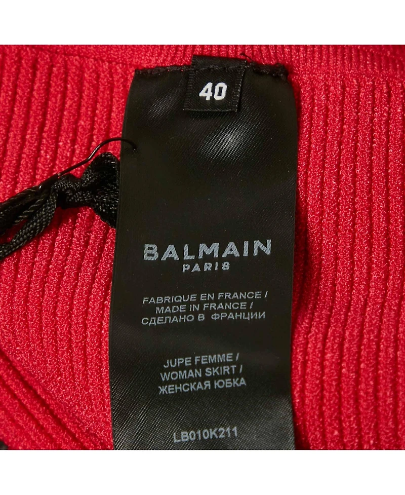 Pre-Owned Balmain Women's Pink Stretch Knit Mini Skirt