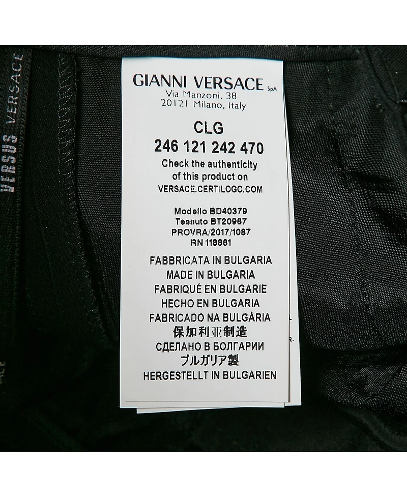 Pre-Owned Versace Women's Pre-Owned Versus Versace Black Crepe Safety Pin Detail Trousers