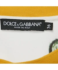 Pre-Owned Dolce & Gabbana Women's White Printed Cotton Sleeveless T-Shirt