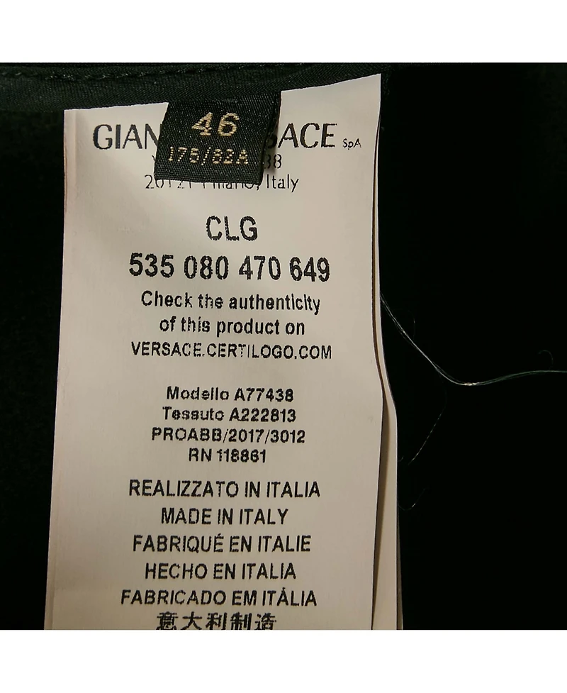 Pre-Owned Versace Women's Black Sateen Drape Detail Pencil Skirt