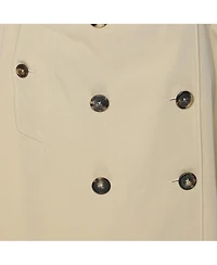 Pre-Owned Alexander Mcqueen Women's Beige Cotton Asymmetric Trench Belted Skirt