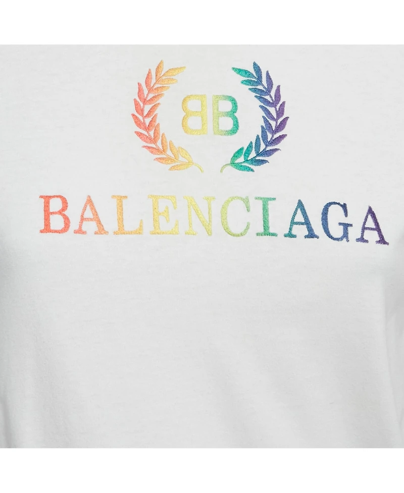 Pre-Owned Balenciaga Women's Logo Embroidered Jersey T-Shirt