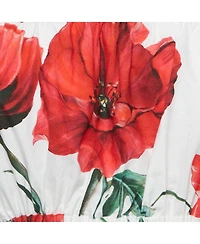 Pre-Owned Dolce & Gabbana Women's Poopy Print Cotton Off Shoulder Crop Top