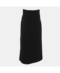 Pre-Owned Dolce & Gabbana Women's Black Knit Asymmetric Midi Skirt