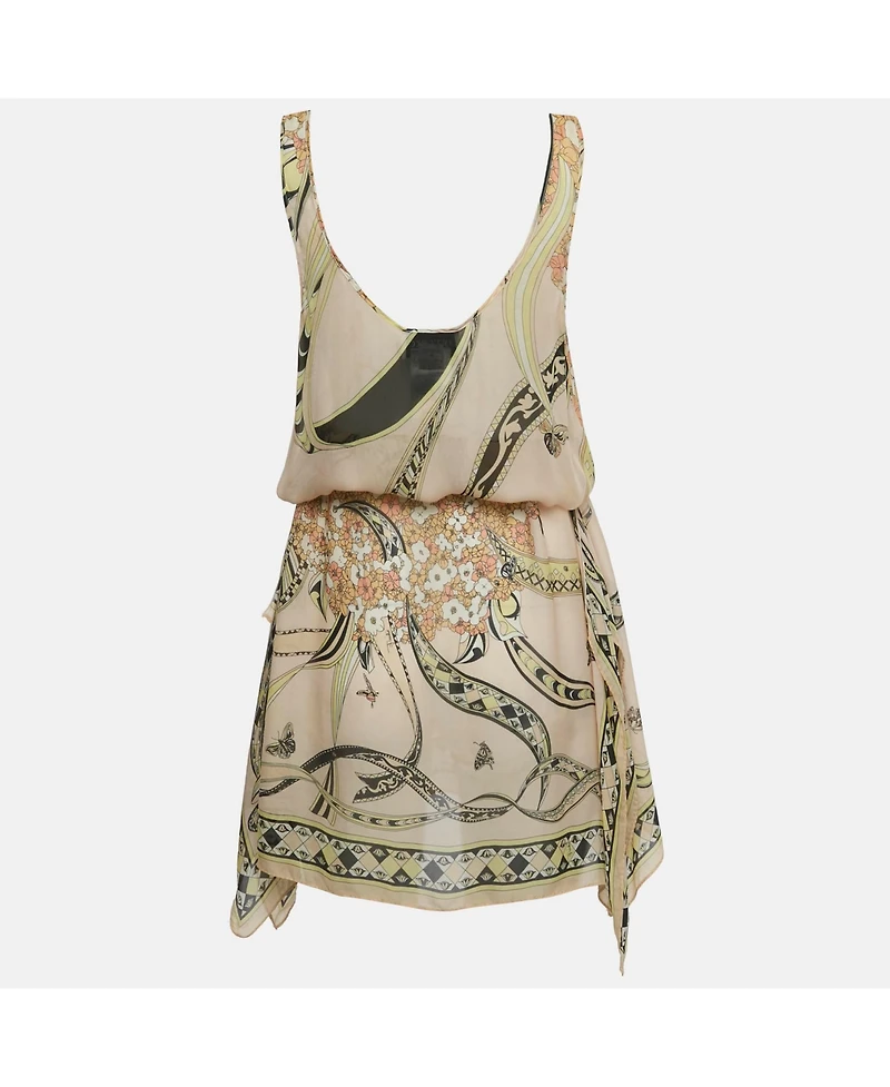 Pre-Owned Emilio Pucci Women's Floral Print Silk Sleeveless Tunic Top