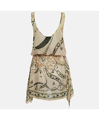 Pre-Owned Emilio Pucci Women's Floral Print Silk Sleeveless Tunic Top