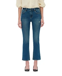 Bayeas Women's High-Rise Cropped Flare Stretch Denim Jeans
