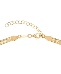 Macy's Diamond Cut Herringbone Extender Necklace in 18k Yellow Gold Over Sterling Silver
