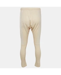 Pre-Owned Balmain Men's Cream Cotton Paneled Knit Jogger Pants