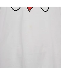 Pre-Owned Dolce & Gabbana Women's Black And Beige Dice Key Printed Silk Short Sleeve Top