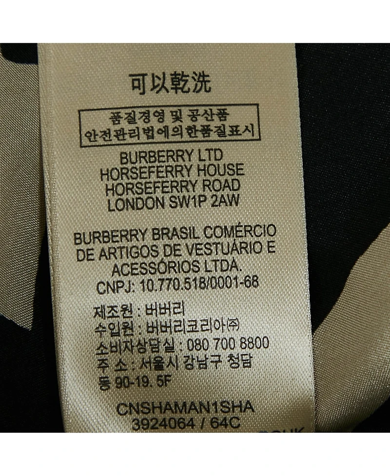 Pre-Owned Burberry Women's London Black Printed Silk Button Front Shirt