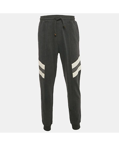 Pre-Owned Brunello Cucinelli Men's Grey Contrast Trimmed Joggers