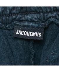 Pre-Owned Jacquemus Men's Navy Blue Logo Embroidered Cotton Knit Trackpants